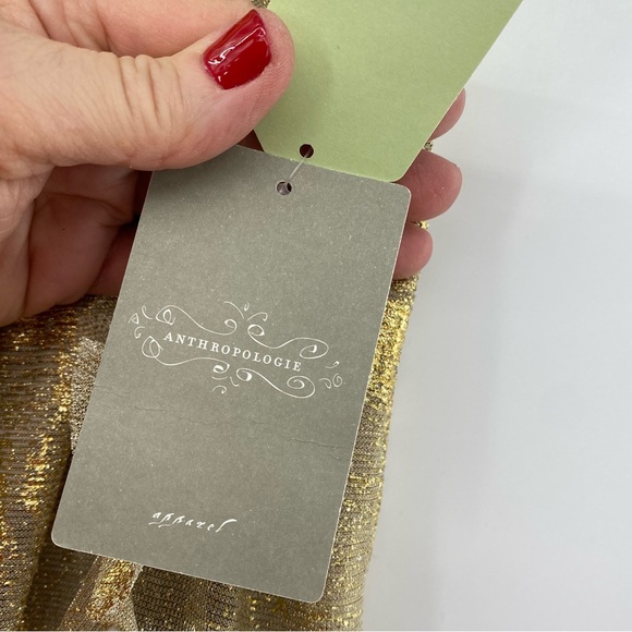 Anthropologie Moulinette Soeurs Fallen Star Gold Ruffle Maxi Skirt Size 6 NWT - Picture 5 of 11